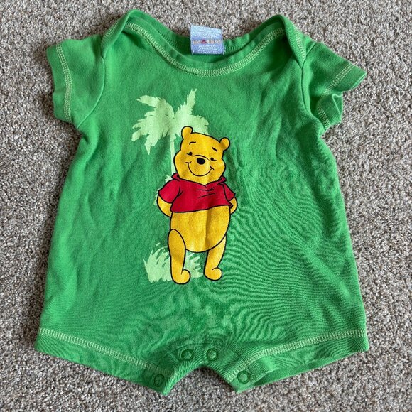 Vintage Disney Baby Romper Green Shorts 0-3 months - Picture 2 of 9